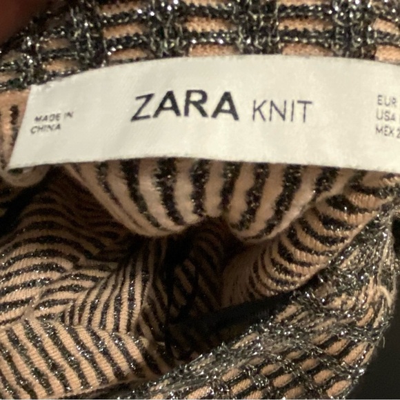 Zara Knit Women’s Tunic Shirt Dress Black Pink Sparkles Size M - Picture 9 of 13